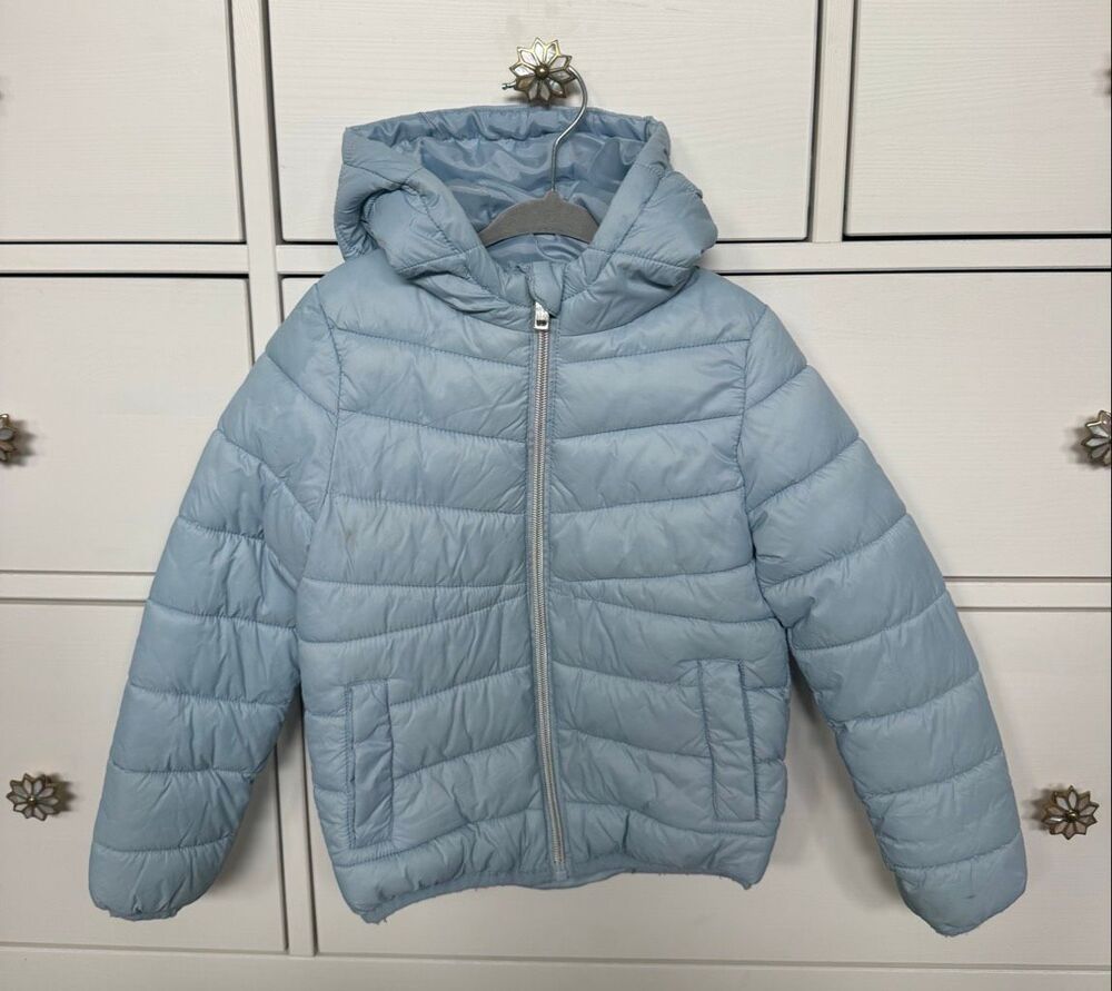 Primark 5-6 Year Old Girls Blue Hooded Puffer Jacket